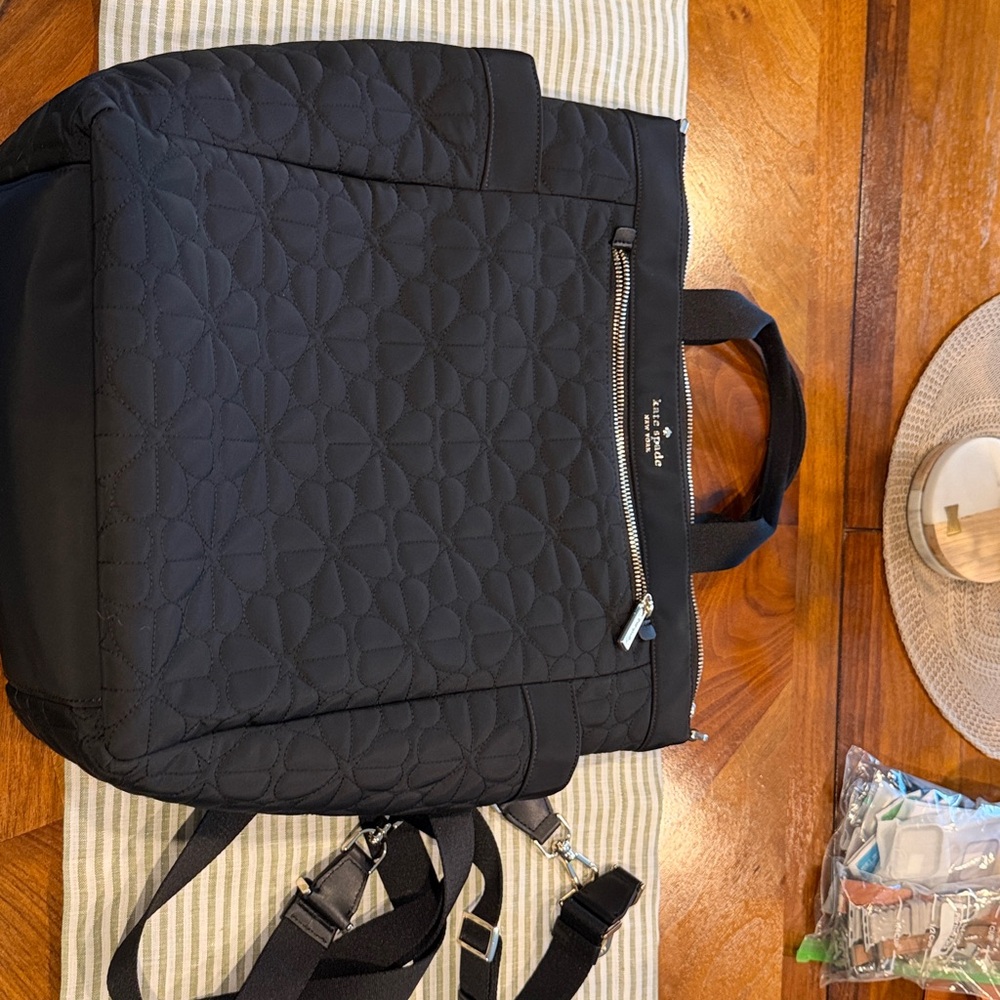 Kate Spade Quilted Black Convertible Backpack - EUC